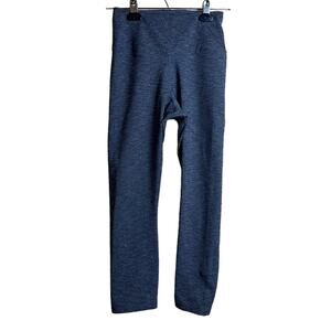 Nike Dry Fit Heather Gray Cropped Capri Leggings Clear Gel Swoosh Logo Small